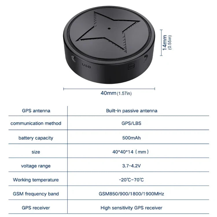 Localizador Magnético Forte GPS Sem Fios 2G para Animais de Estimação/Idosos/Crianças, PG12
