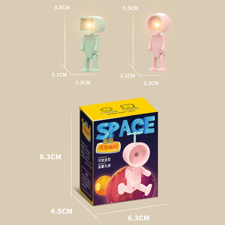 Mini Astronauta Luz Noturna LED Magnética Ornamentos de Blocos de Construção para Secretária Candeeiro de Mesa, Redondo Branco, Redondo Rosa, Redondo Azul, Redondo Verde, Quadrado Branco, Quadrado Rosa, Quadrado Azul, Quadrado Verde