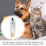 Cortador de Unhas para Animais com LED, Cortador de Unhas para Cão e Gato com Polidor de Unhas, Branco, Verde