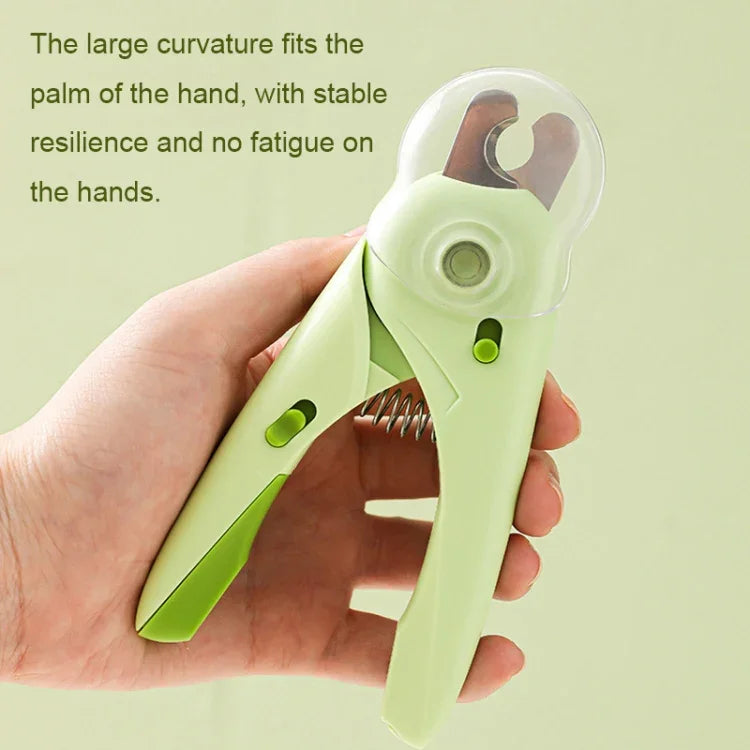 Cortador de Unhas para Animais com LED, Cortador de Unhas para Cão e Gato com Polidor de Unhas, Branco, Verde