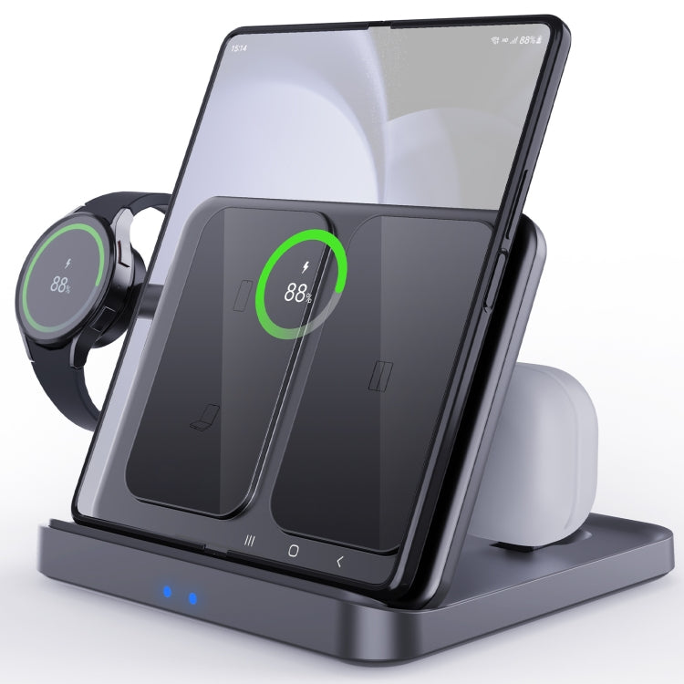 Carregador Sem Fios 3 em 1 para Telemóvel Samsung Galaxy Z Fold, Auriculares e Relógios Inteligentes, F16A