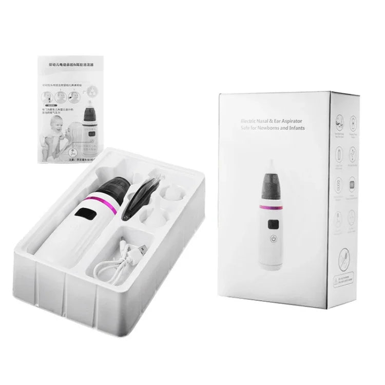 Aspirador Nasal Elétrico para Bebé com Carregamento USB para Limpeza de Muco