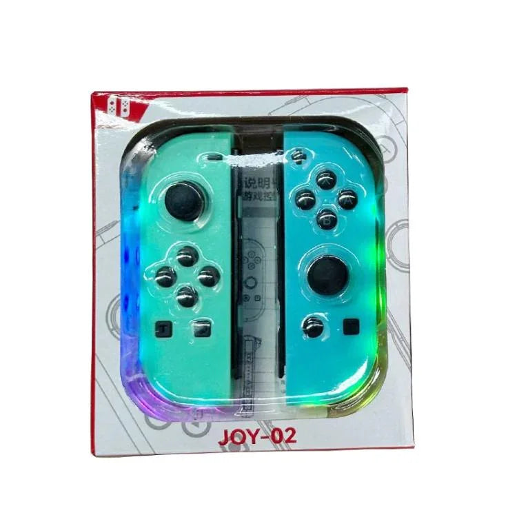 Comando de Jogo JOY-02 com Pegas Esquerda e Direita, Luzes RGB, Bluetooth para Switch / Switch OLED / Switch Pro / Switch Lite / Switch Joycon, Preto, Cinzento