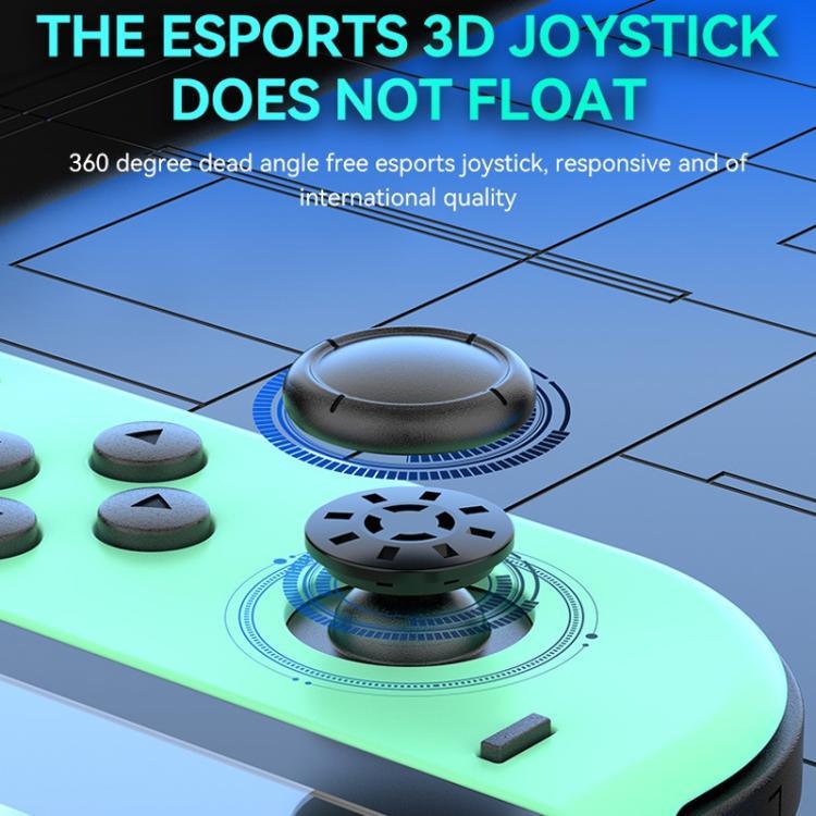Comando de Jogo JOY-02 com Pegas Esquerda e Direita, Luzes RGB, Bluetooth para Switch / Switch OLED / Switch Pro / Switch Lite / Switch Joycon, Preto, Cinzento