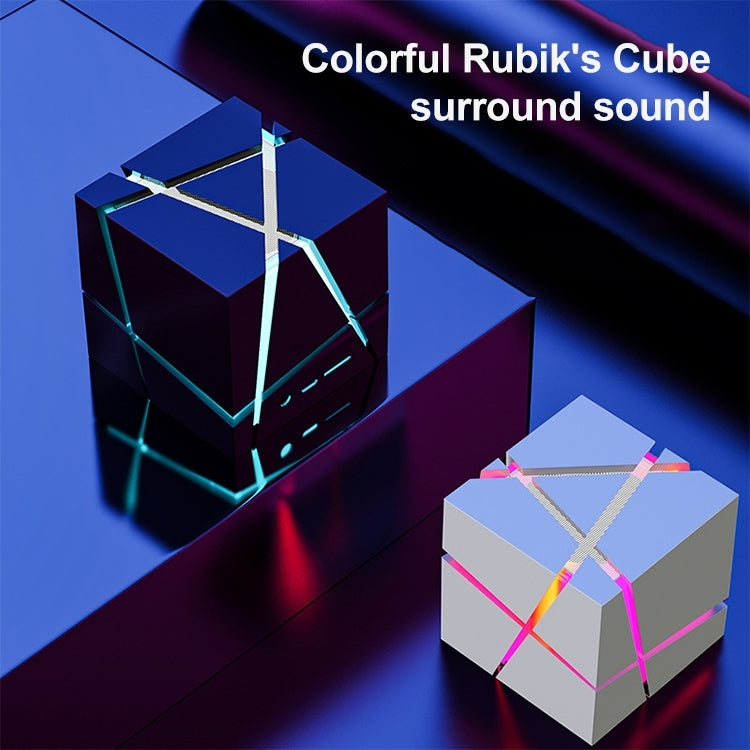 Qone Cube Altifalante Bluetooth Inteligente com Controlo de Voz AI, Luz RGB, Áudio Sem Fios Mini, Controlo de Voz AI (Azul), Controlo de Voz AI (Rosa), Controlo de Voz AI (Preto), Controlo de Voz AI (Branco)