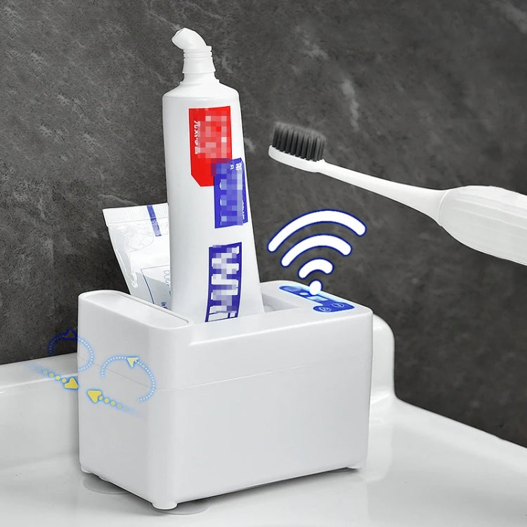 Dispenser Automático Inteligente para Pasta de Dentes com Indução, Branco a Pilhas, Branco Recarregável, Prateado a Pilhas, Prateado Recarregável