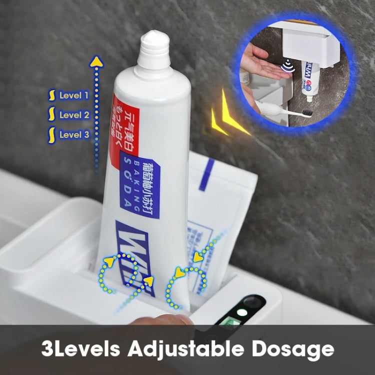 Dispenser Automático Inteligente para Pasta de Dentes com Indução, Branco a Pilhas, Branco Recarregável, Prateado a Pilhas, Prateado Recarregável