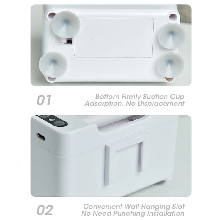 Dispenser Automático Inteligente para Pasta de Dentes com Indução, Branco a Pilhas, Branco Recarregável, Prateado a Pilhas, Prateado Recarregável