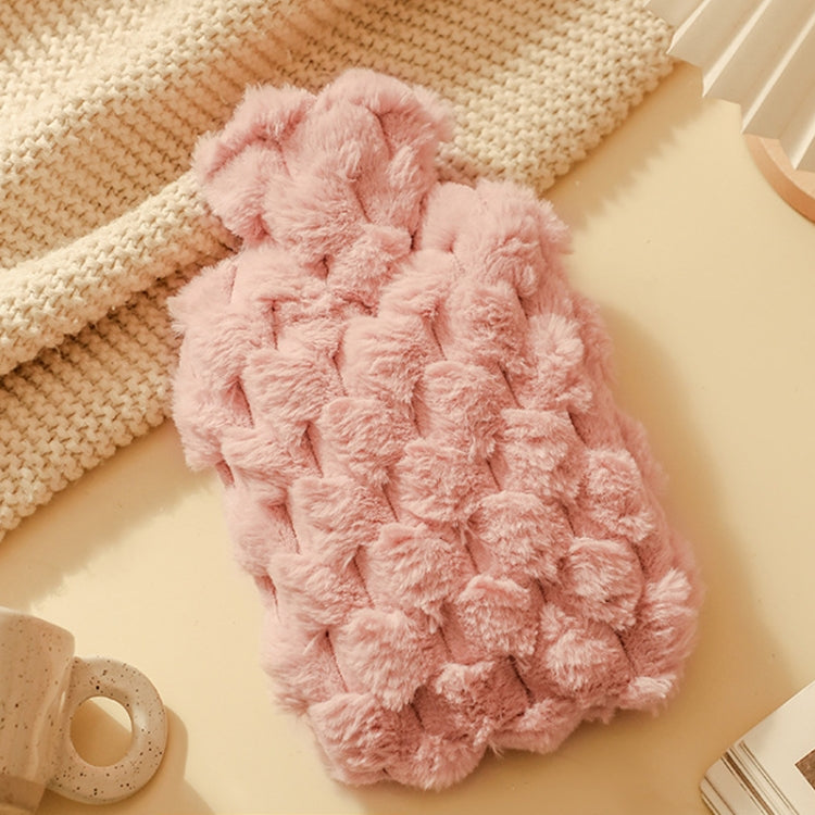 Imitation Rabbit Fur Water-filled PVC Explosion-proof Hot Water Bag for Cold / Hot Compresses, Pink 500ml, Green 500ml, Blue 500ml, Pink 1000ml, Green 1000ml, Blue 1000ml