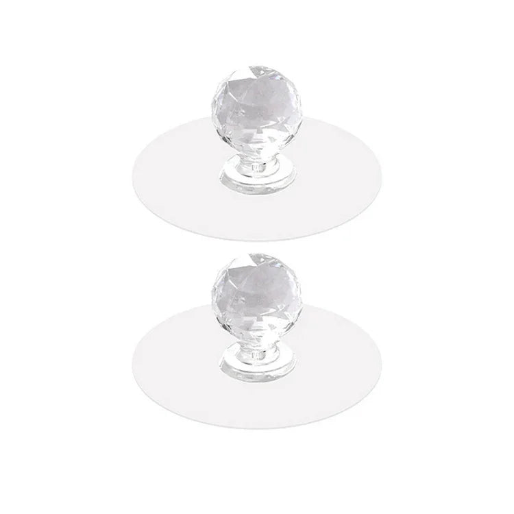 2pcs / Pacote Puxador Invisível de Ventosa para Gaveta de Armário, Acrílico Autoadesivo, Puxador de Vidro para Roupeiro