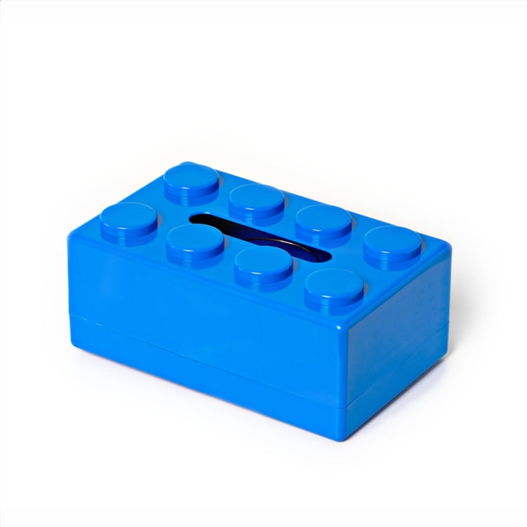 Caixa de Armazenamento de Lenços Multifuncional com Blocos de Construção de Desenho Animado, Decoração para Mesa de Centro da Sala, Azul, Verde, Vermelho, Preto, Branco