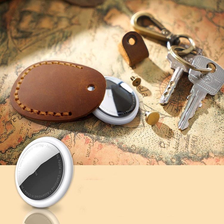 Para AirTag Capa de Couro para Localizador Cartão de Acesso com Porta-chaves