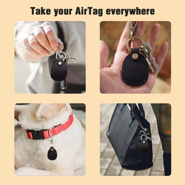 Para AirTag Capa de Couro para Localizador Cartão de Acesso com Porta-chaves
