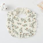Baby Feeding Bib Ruffle Infants Saliva Towel Soft Cotton Burp Cloth, Yellow Lemon, Rabbit, Yellow Orange, Peach Heart, Mushroom Rabbit, Leaf Fruit, Little Pink Rabbit, Love, Dutch Flower, Floral, Pink Rose, Squirrel, Rainbow, Little Tiger              ...