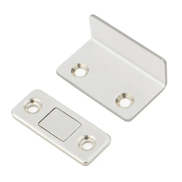 Ventosa Invisível para Porta de 90 Graus Sem Perfuração, Secção Fina, Porta Deslizante de Roupeiro com Ventosa Magnética, Prateado, Preto