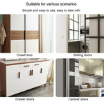 Ventosa Invisível para Porta de 90 Graus Sem Perfuração, Secção Fina, Porta Deslizante de Roupeiro com Ventosa Magnética, Prateado, Preto