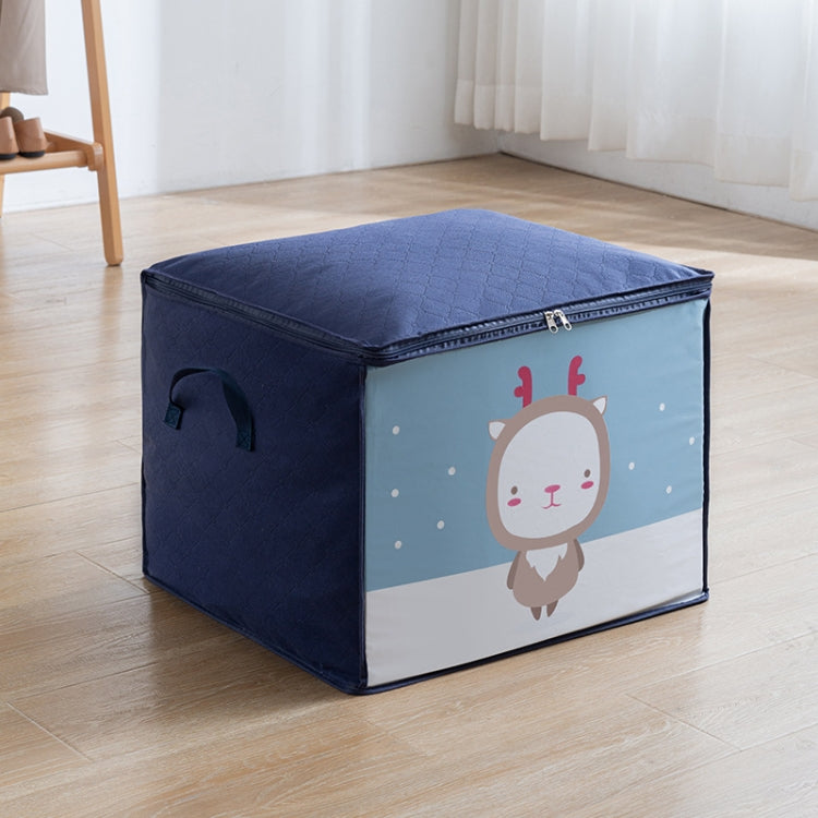 Saco de Armazenamento para Organização de Roupa e Edredão, Anti-Pó, Não Tecido, Azul Marinho Horizontal 50x42x39cm, Azul Claro Vertical 48x35x48cm