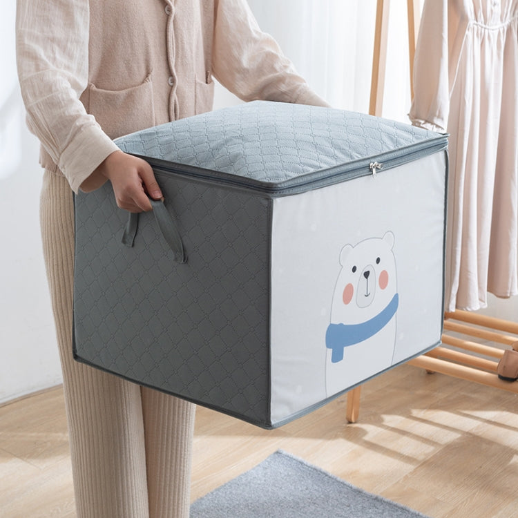 Non-woven Clothing Organization Quilt Dustproof Storage Bag, Horizontal Navy Blue 50x42x39cm, Vertical Light Blue 48x35x48cm