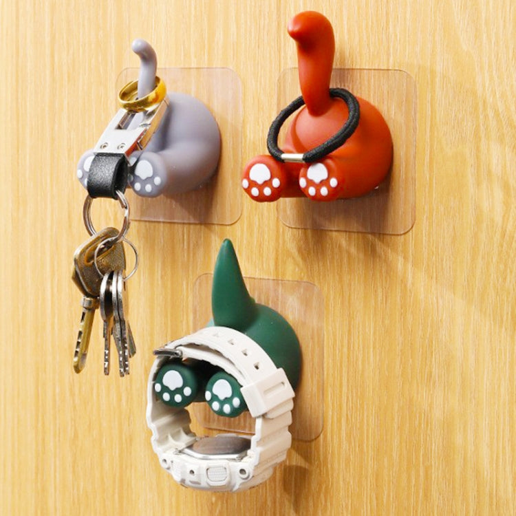 Gancho de Parede Sem Perfuração com Desenho de Animal de Desenho Animado, Suporte para Escova de Dentes para Casa de Banho, Cauda de Dinossauro, Cauda de Gato, Cauda Quadriculada, Cauda de Corgi, Cauda de Pato