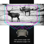 H8201 Câmara Infravermelha de Dupla Lente 4K 32MP HD Visão Noturna Monitorização de Animais Câmara de Campo ao Ar Livre, H8201