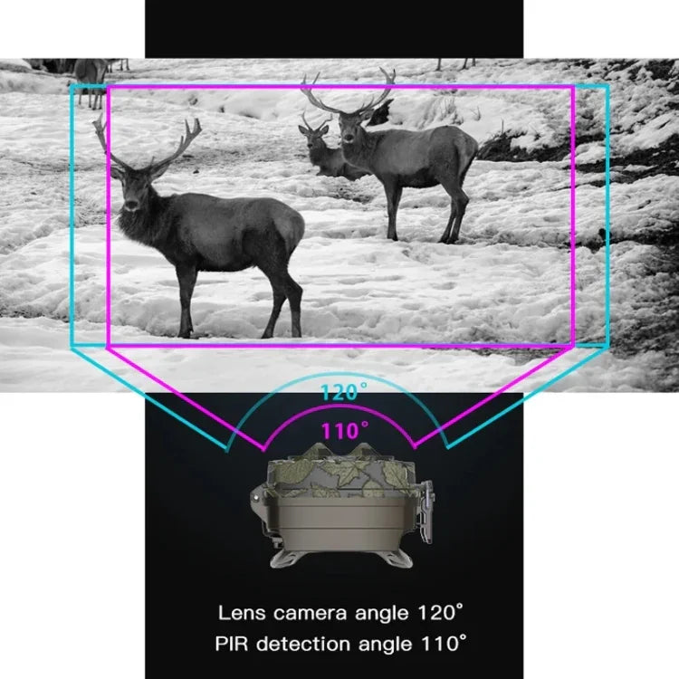 H8201 Câmara Infravermelha de Dupla Lente 4K 32MP HD Visão Noturna Monitorização de Animais Câmara de Campo ao Ar Livre, H8201