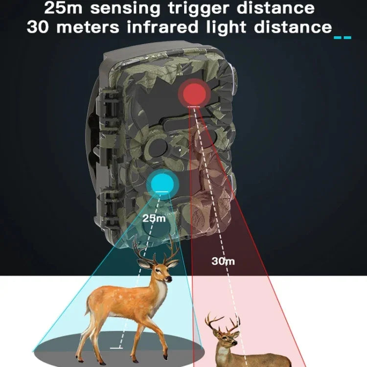 H8201 Câmara Infravermelha de Dupla Lente 4K 32MP HD Visão Noturna Monitorização de Animais Câmara de Campo ao Ar Livre, H8201