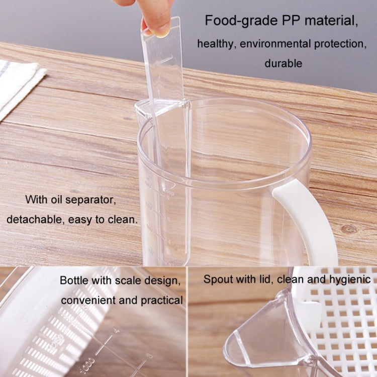 Armador de gordura para cozinha, chaleira para sopa com filtro, separador de gordura, copo filtro, 1500ml