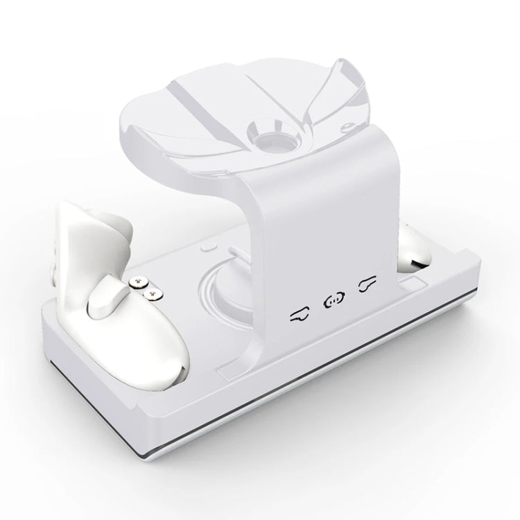 Base de Carregamento para Headset Meta Quest 3 com Luzes Dazzle, Suporte de Carregamento VR Grip, Branco, Preto