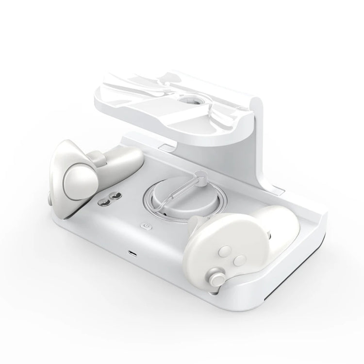 Base de Carregamento para Headset Meta Quest 3 com Luzes Dazzle, Suporte de Carregamento VR Grip, Branco, Preto