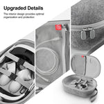 Bolsa Portátil Anti-queda e Anti-riscos JYS-MQ018 para Armazenamento de Óculos VR Apple Vision Pro / Meta Quest 3, Preto, Cinzento