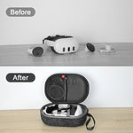 Bolsa Portátil Anti-queda e Anti-riscos JYS-MQ018 para Armazenamento de Óculos VR Apple Vision Pro / Meta Quest 3, Preto, Cinzento