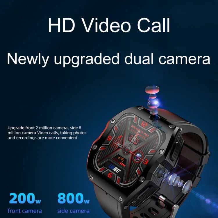 LOKMAT Appllp 3 Max Smartwatch Desportivo à Prova de Água com Ecrã de 2,02 polegadas, Cartão Plug 4G, Chamada, SOS