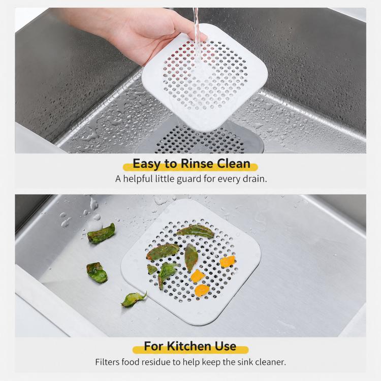Tapete para Ralo de Chão com Ventosa para Cozinha e Casa de Banho, Filtro Anti-Entupimento para Cabelos, Tampões para Ralo de Esgoto