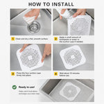 Tapete para Ralo de Chão com Ventosa para Cozinha e Casa de Banho, Filtro Anti-Entupimento para Cabelos, Tampões para Ralo de Esgoto