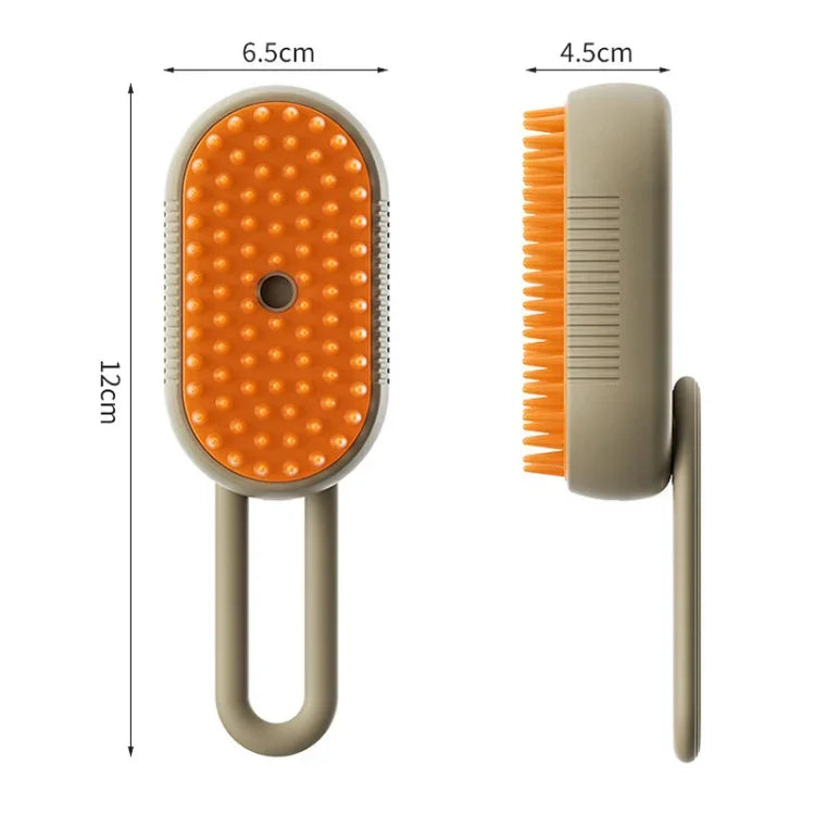 Pente Elétrico Pulverizador para Animais, Escova de Grooming a Vapor Recarregável para Gatos, Cabo Branco, Cabo Castanho