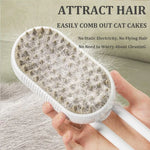 Pente Elétrico Pulverizador para Animais, Escova de Grooming a Vapor Recarregável para Gatos, Cabo Branco, Cabo Castanho