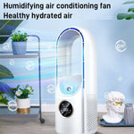 Ventoinha Elétrica de Humidificação Sem Hélices de Secretária com Seis Velocidades Ajustáveis e Função de Temporizador com Luz LED