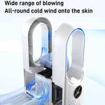 Ventoinha Elétrica de Humidificação Sem Hélices de Secretária com Seis Velocidades Ajustáveis e Função de Temporizador com Luz LED