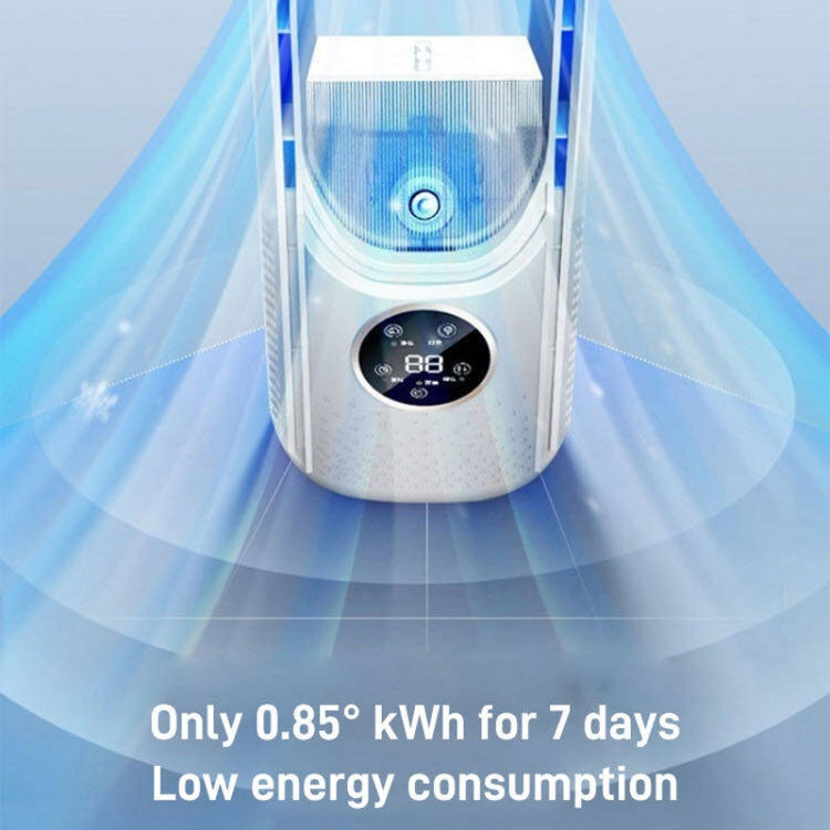 Ventoinha Elétrica de Humidificação Sem Hélices de Secretária com Seis Velocidades Ajustáveis e Função de Temporizador com Luz LED