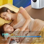 Ventoinha Elétrica de Humidificação Sem Hélices de Secretária com Seis Velocidades Ajustáveis e Função de Temporizador com Luz LED