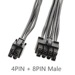 Cabo Adaptador CPU 8Pin Para 8+4Pin Fonte de Alimentação Placa-Mãe Cabo de Energia do Processador, 20cm, 30cm