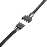 Cabo de Extensão de Alimentação SATA 15Pin Macho e Fêmea Cabo de Ligação de Energia para Disco Rígido Durável, 30cm 15Pin, 60cm 15Pin