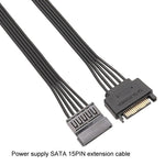 Cabo de Extensão de Alimentação SATA 15Pin Macho e Fêmea Cabo de Ligação de Energia para Disco Rígido Durável, 30cm 15Pin, 60cm 15Pin