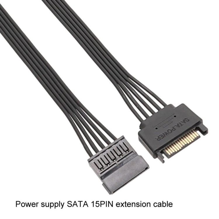 Cabo de Extensão de Alimentação SATA 15Pin Macho e Fêmea Cabo de Ligação de Energia para Disco Rígido Durável, 30cm 15Pin, 60cm 15Pin