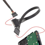 Cabo de Extensão de Alimentação SATA 15Pin Macho e Fêmea Cabo de Ligação de Energia para Disco Rígido Durável, 30cm 15Pin, 60cm 15Pin