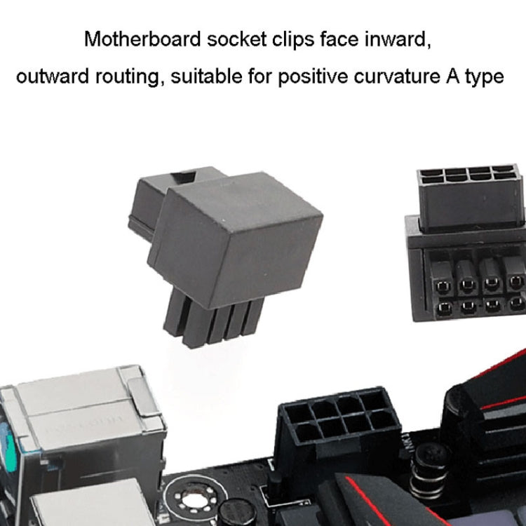 Conector de Alimentação CPU 8Pin da Placa-Mãe Interface de Direção Cabeçalho Adaptador de 90 Graus, Curvatura Positiva Tipo A, Curva Invertida Tipo B