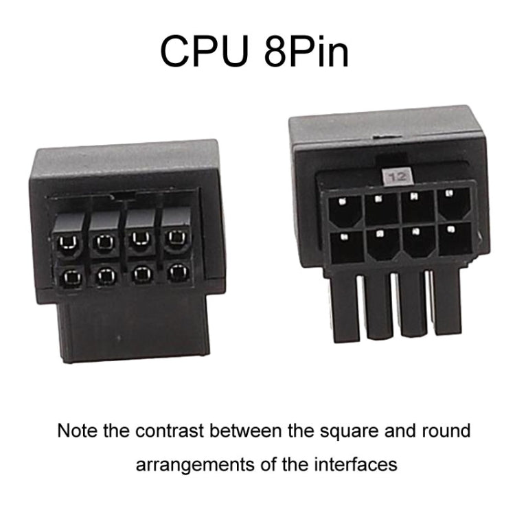 Conector de Alimentação CPU 8Pin da Placa-Mãe Interface de Direção Cabeçalho Adaptador de 90 Graus, Curvatura Positiva Tipo A, Curva Invertida Tipo B
