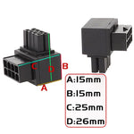 Conector de Alimentação CPU 8Pin da Placa-Mãe Interface de Direção Cabeçalho Adaptador de 90 Graus, Curvatura Positiva Tipo A, Curva Invertida Tipo B
