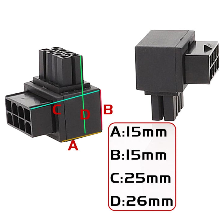 Conector de Alimentação CPU 8Pin da Placa-Mãe Interface de Direção Cabeçalho Adaptador de 90 Graus, Curvatura Positiva Tipo A, Curva Invertida Tipo B