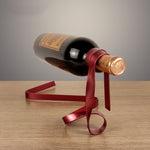 Suporte Suspenso para Garrafa de Vinho em Fita Metálica, Ornamentos Decorativos para Mesa de Casa